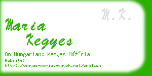 maria kegyes business card